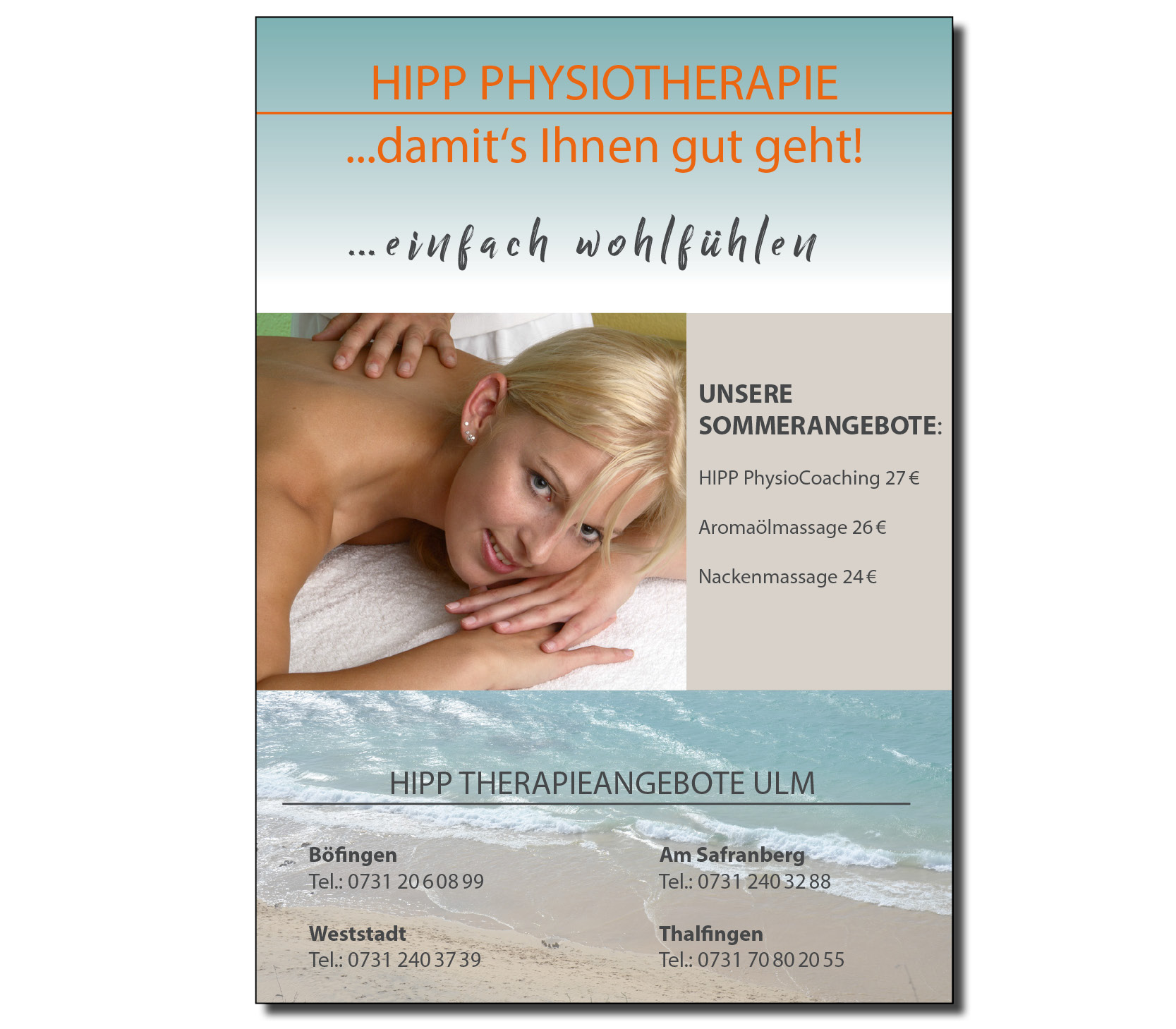 Plakat Hipp Physiotherapie Sommer